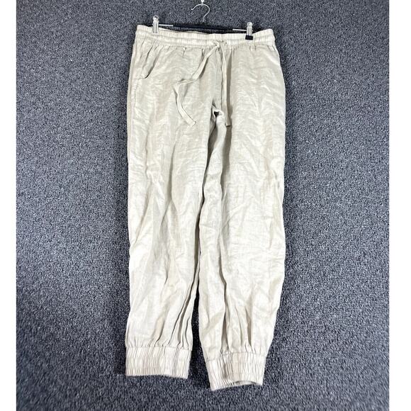 Anthropologie Cloth & Stone Jogger Pants Womens Small Woven Mid Rise Biege - Picture 8 of 8